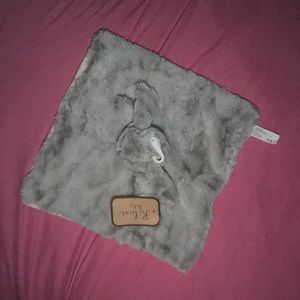 K Luxe Purple Plush Baby Lovey Rattle Security Blanket